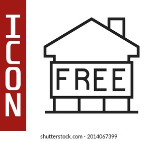Black line Shelter for homeless icon isolated on white background. Emergency housing, temporary residence for people, bums and beggars without home.  Vector