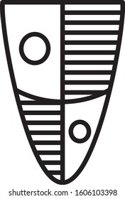 Black line Shield icon isolated on white background. Guard sign. Security, safety, protection, privacy concept.  Vector Illustration