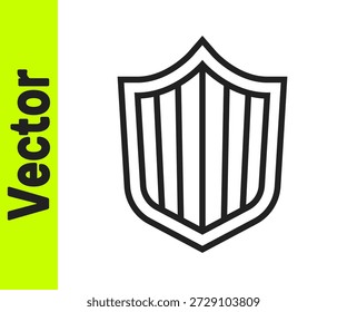 Black line Shield icon isolated on white background. Guard sign. Security, safety, protection, privacy concept.  Vector