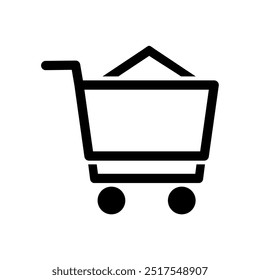 Black line shopping cart Icon. Cart symbol, shop and sale, web store shopping. Internet shop buy logo symbol sign. Bussiness app. Empty space can use for company logo. Vector illustration