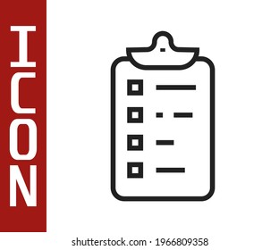 Black line Shopping list icon isolated on white background.  Vector