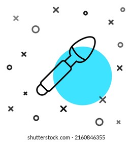 Black line Silver spoon icon isolated on white background. Cooking utensil. Cutlery sign. Random dynamic shapes. Vector