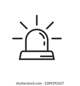 black line siren lamp icon vector element design template web