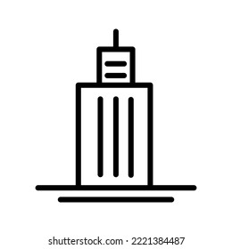 black line sky skyscraper building icon
