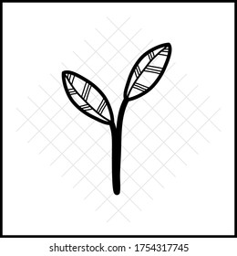 black line small plant vector 