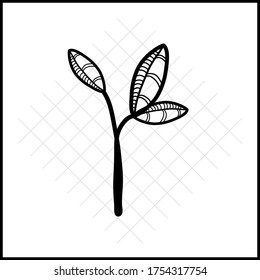 black line small plant vector 