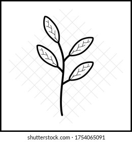 vector de pequeñas plantas de línea negra