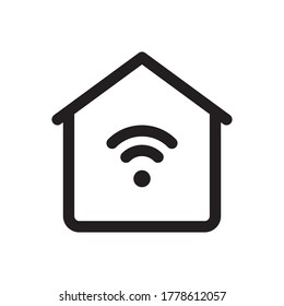 Black line smart home icon