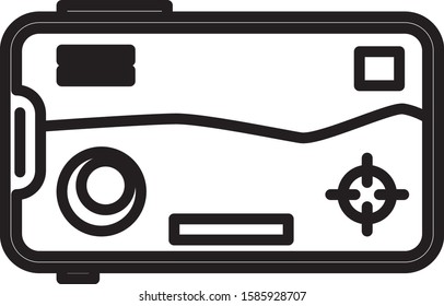 Black line Smartphone and playing in game icon isolated on white background. Mobile gaming concept.  Vector Illustration