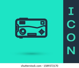 Black line Smartphone and playing in game icon isolated on green background. Mobile gaming concept.  Vector Illustration