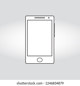black line smartphone. vector illustration