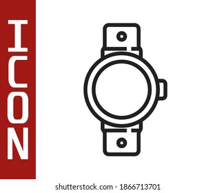 Icono de la línea negra Smartwatch aislado en fondo blanco.  Vector