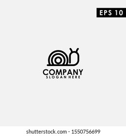 Black Line Snail Logo Design Vector Template. Modern Design. Snail Logo. Vector Illustration