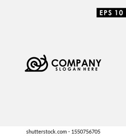 Black Line Snail Logo Design Vector Template. Modern Design. Snail Logo. Vector Illustration
