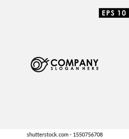 Black Line Snail Logo Design Vector Template. Modern Design. Snail Logo. Vector Illustration