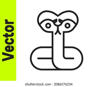 Black line Snake icon isolated on white background.  Vector