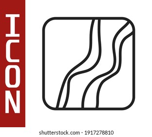 Black line Snake paw footprint icon isolated on white background.  Vector