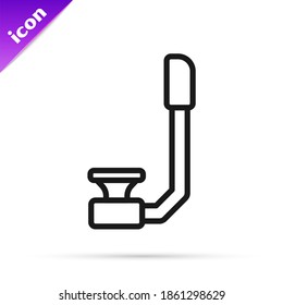Black line Snorkel icon isolated on white background. Diving underwater equipment.  Vector