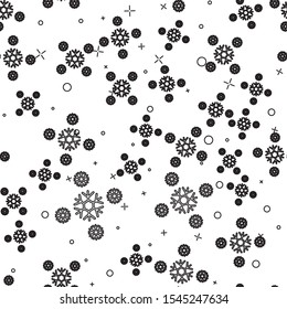 Black line Snow icon isolated seamless pattern on white background.  Vector Illustration
