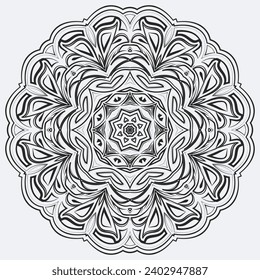 Black Line Snowflake Doodle Elements Winter Vector.
