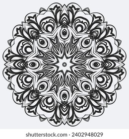 Black Line Snowflake Doodle Elements Winter Vector.