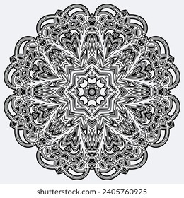 Black Line Snowflake Doodle Elements Winter Vector.