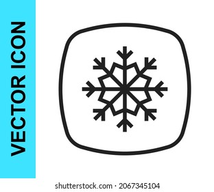 Black line Snowflake icon isolated on white background. Merry Christmas and Happy New Year.  Vector