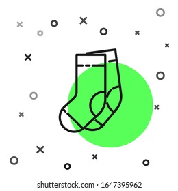 Icono de Socks de línea negra aislado en fondo blanco.  Ilustración vectorial