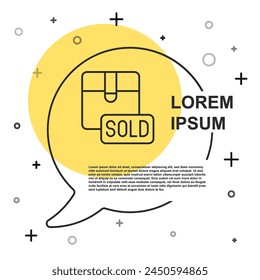 Black line Sold icon isolated on white background. Random dynamic shapes. Vector