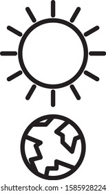 Black line Solstice icon isolated on white background.  Vector Illustration