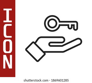 Línea negra Solución al problema en el icono de la psicología aislado en el fondo blanco. Clave. Terapia para la salud mental.  Vector