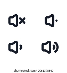 Black line sound volume icon design pack