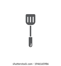 Black line Spatula icon isolated on white background. Kitchen spatula icon. BBQ spatula sign. Barbecue and grill tool. Set icons colorful circle buttons. Vector Illustration