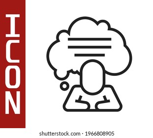 Black line Speech bubble chat icon isolated on white background. Message icon. Communication or comment chat symbol.  Vector