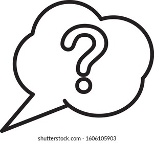 Black line Speech bubble and Question icon isolated on white background. FAQ sign. Copy files, chat speech bubble and chart.  Vector Illustration