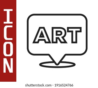 Black line Speech bubble with text art icon isolated on white background. Message icon. Communication or comment chat symbol.  Vector
