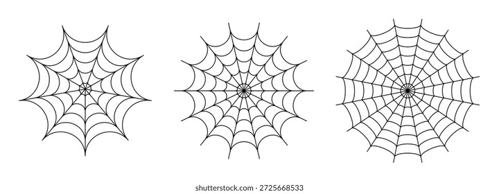 linha preta coleção de teia de aranha simplificada