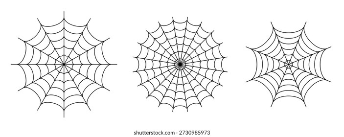 Juego de Web de araña de línea negra colección de telaraña simplificada 