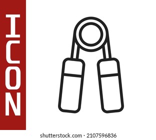 Black line Sport expander icon isolated on white background. Sport equipment.  Vector