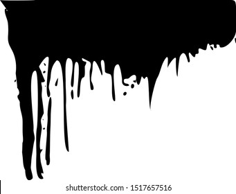 black line from spray paint with drops falling down