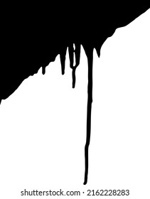 black line from spray paint with drops falling down