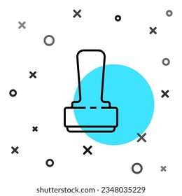 Black line Stamp icon isolated on white background. Random dynamic shapes. Vector Illustration