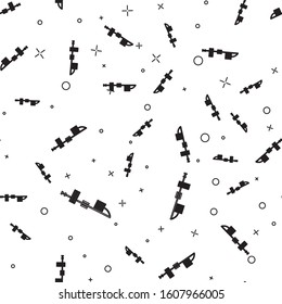 Black line Standalone sensor icon isolated seamless pattern on white background.  Vector Illustration