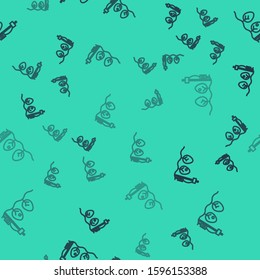 Black line Standalone sensor and plant icon isolated seamless pattern on green background.  Vector Illustration