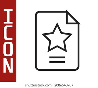 Black line Star constellation zodiac icon isolated on white background.  Vector