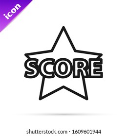 Black line Star icon isolated on white background. Favorite, score, best rating, award symbol.  Vector Illustration