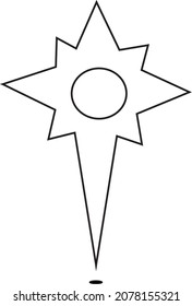 black line star location mark icon, map pointer icon for apps, websites, and print