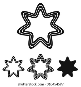 Black line star logo design set