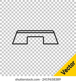 Black line Step platform icon isolated on transparent background.  Vector