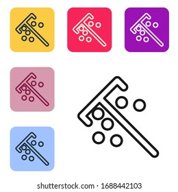 Palo negro para fichas icono aislado en fondo blanco. Juegos de casino. Establecer iconos en botones cuadrados de color. Ilustración vectorial